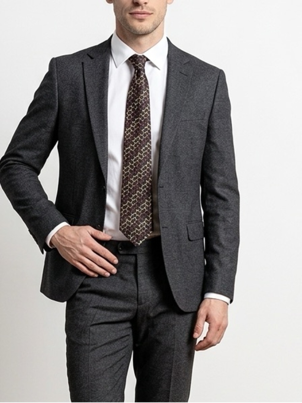Elegant Multicolor Geometric Men's Tie | Protocal | Polyester